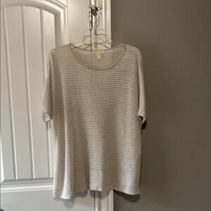 Eileen fisher Striped Short Sleeve Sweater